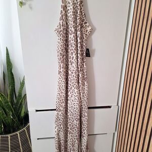 Express Brown and White Patterned Dress